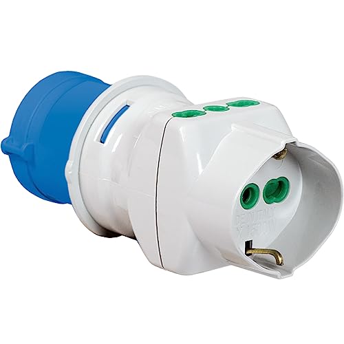 FANTON 73090 Adattatore industriale da spina cee a 1 presa bipasso schuko 16A a 2 prese 2P+T