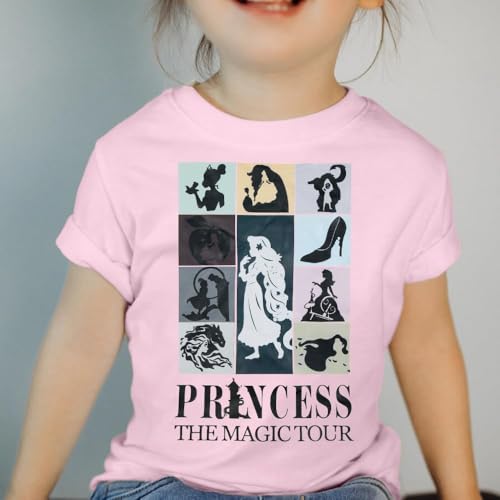 Image of Princess Shirts Toddler Girl Magic Kingdom Kid Shirt Girls Trip Tee Holiday Magical Castle Vacation Short Sleeve Tops