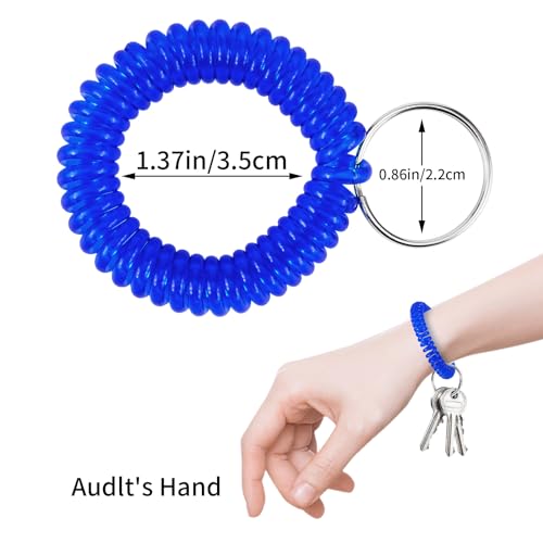 Image of QIUTIMIY 6PCS Wristlet Keychain, Colorful Spiral Coil Hair Tie for Women, Sauna Accessaries Wrist Coil Key Ring Key Holder