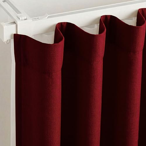 Image of FRESH FROM LOOM Light Block 10 ft Blackout Curtain | 10 ft Door Non-Ring Curtains | S-Wave Pleat | | Non-Ring Curtains | S-Wave Pleat | Door parda | Parde (Maroon | 10 Feet Long, 1Pc Only)