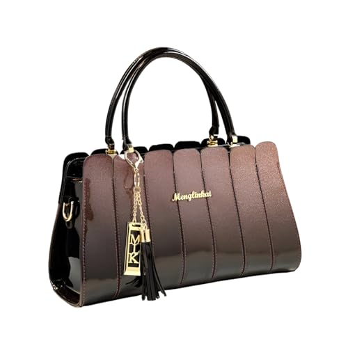 Image of SYGA Elegant Color Contrast Tote Bag - Horizontal Square Medium-Soft Handbag with Design for Everyday Use