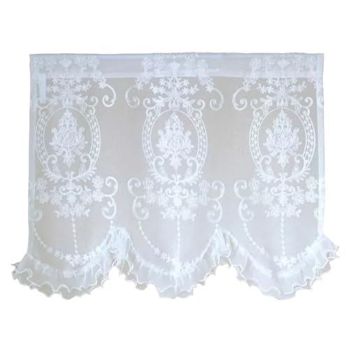 DEKKRYNFV Americans - Cortina de cocina bordada, filtrado de luz, privacidad, fácil instalación, tela de poliéster para baño, dormitorio, ventana pequeña, cortinas de cocina