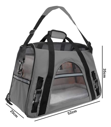 Bolsa Transporte Pet 52x35x25 Passeio Viagem Carro Avião Para Cães e Gatos