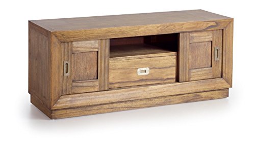 MUEBLE TV 3 CAJONES 2 PUERTAS CORREDERAS  DE MADERA MACIZA MINDI , MOYCOR Cover