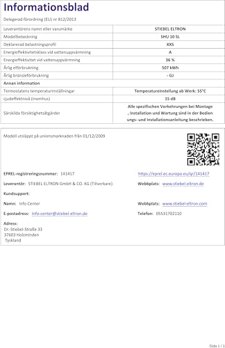 STIEBEL ELTRON Kleinspeicher SHU 10 SL, 10 l, 2 kW, druckfest, Untertisch, stufenlose Temperaturwahl über Drehwähler, Frostschutzstellung, 229472