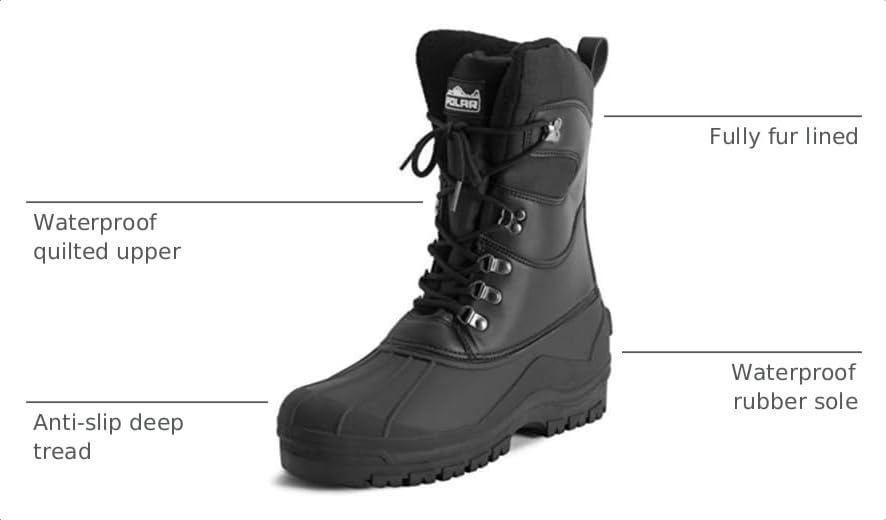 Image of POLAR Mens Snow Hiking Mucker Duck Grafters Waterproof Saftey Thermal Boots