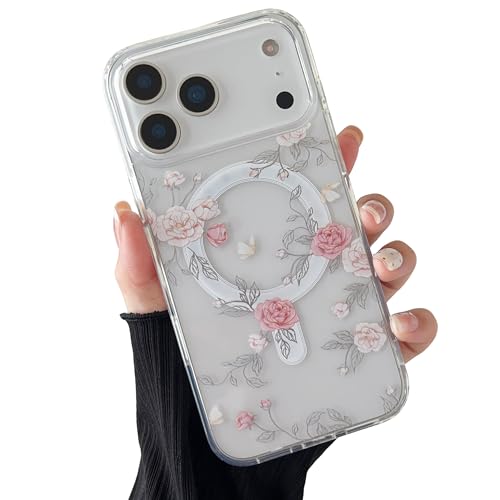 ZTOFERA for iPhone 18 Pro Max/17 Pro Max Case Fit for MagSafe - Pink Rose
