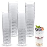 Oasis Creations Mini Shooter Dessert Cups-1.7 ounce-25 Count Straight Wall Shot Glasses-Disposable Hard Plastic- Shot Cups-Tasting Sample - Disposable or Reusable - Party Shooters!