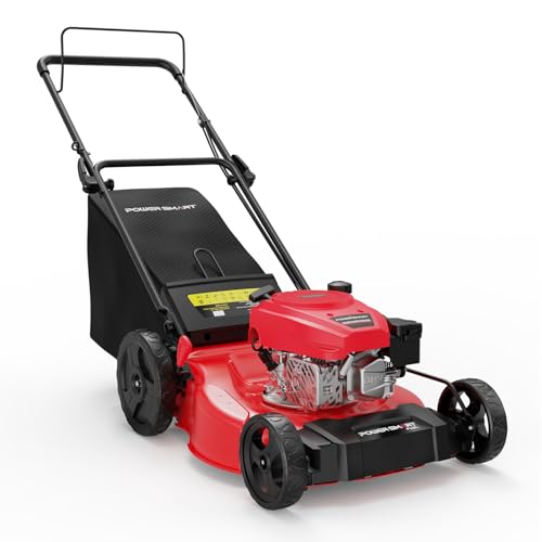 PowerSmart Lawn Mower Gas Powered, 21-Inch 144cc Engine 2-in-1 Walk-Behind Push Lawn Mower, Oil...