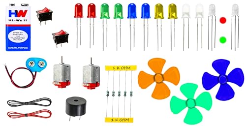 Image of Science Kit | 31 Components | Summer Project Experiment Kit | Art and Craft | Motor Fan Toy Set for Kids | Multicolor