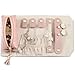 WUDUOA Portable White Jewelry Bag Cosmetic Clutch, Fashionable Travel Jewelry Storage Organizer, Gift for Girls