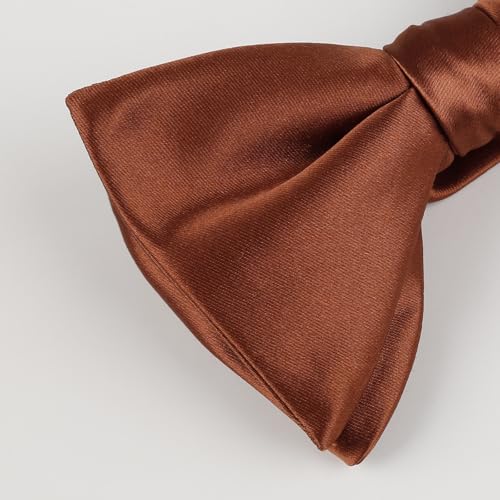 Image of Alizeal Mens 4pcs Formal Solid Bow Tie Set | Pre-tied Pocket Square Cufflinks Boutonniere for Wedding Everyday Use