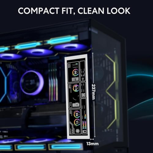 Image of PUSOKEI 8.8 Inch PC Temperature Display, IPS USB C Mini Secondary Screen, PC Sensor Panel Display, CPU GPU RAM FPS HDD Data Temperature Monitor for Wins 10 /11, Pi, Linux (White)