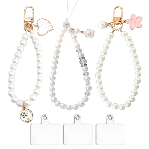 FOSDICK 3 PCS Cordino per Cellulare Perline, Cordini per Telefono, Catena Per Cellulare, Phone Strap Charm Anti-Smarrimento Laccetto Per Cellulare Da Polso, con 3 Linguette Per Legare Il Telefono FOSDICK 3 PCS Cordino per Cellulare Perline, Cordini per Telefono, Catena Per Cellulare, Phone Strap Charm Anti-Smarrimento Laccetto Per Cellulare Da Polso, con 3 Linguette Per Legare Il Telefono