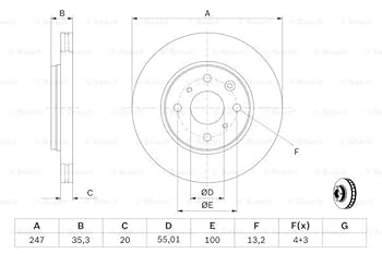 Bosch BD753 Bremsscheiben - Vorderachse - ECE-R90 Zertifizierung - Zwei