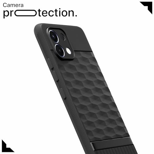 Image of Pikkme Back Cover for Oppo K13 5G Soft Grip 3D Hexa Cube Texture Silicone Bumper Case (Black)