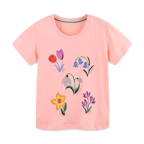 Image of Toddler Girls Short Sleeve T-Shirt 100% Cotton Crew Neck Top Holiday Sweatshirt 3 Pack