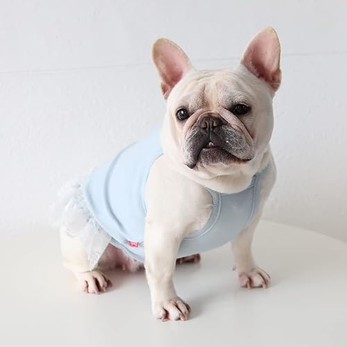 French Bulldog Vest,Dog Cotton Shirt Vest Lightweight Stretchy Dog T-Shirts Sleeveless Vests Breathable Clothes (Lace,X-Large) #TOP3