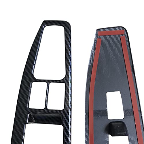 ruihe 4pc Carbon Fiber Color Automobile Door Window Control Panel Cover Trim Fit for Hyundai Elantra 2017 2018 2019 2020 North American Version Rear Door Without seat Heating
