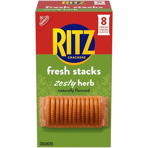 Image of RITZ Fresh Stacks Zesty Herb Crackers, Travel Snacks, 8 Multi Snack Packs | Individually Wrapped