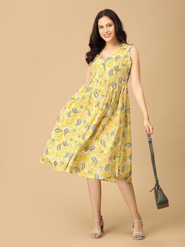 Image of The Mom Store Maternity Dress | Pre and Post Pregnancy Dress | Sleeveless