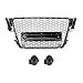 KIMISS Frontgrill, Auto RS5 Style Schwarz Fronthaube Mesh Bumper Middle Mesh Grille Zubehör Passend für A5 B8 2008-2011