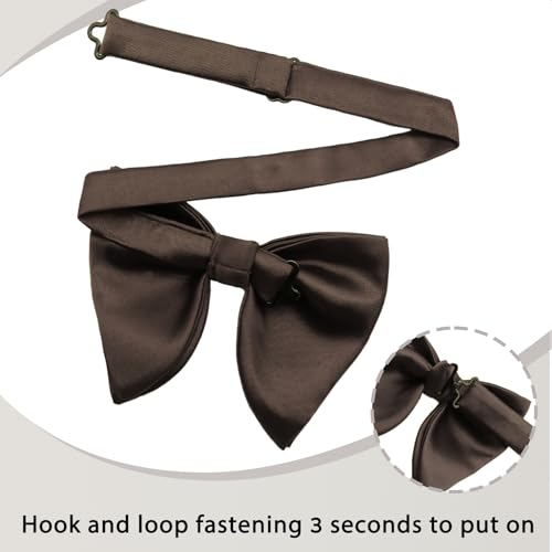 Image of Luckyvestir Oversized Bow Ties for Men, Pre Tied Clip on Men's Black Bowtie for Wedding Tuxedo Banquets Formal Wear