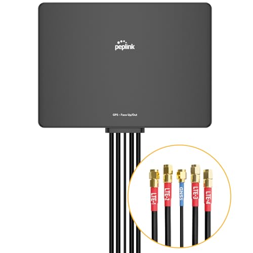 Peplink Slim 40G Antenna – 5G & LTE Ultra-Wideband (600-6000MHz), Omni-Directional MIMO, Durable Low-Profile, Easy Install for RVs, Outdoors, Home/Office