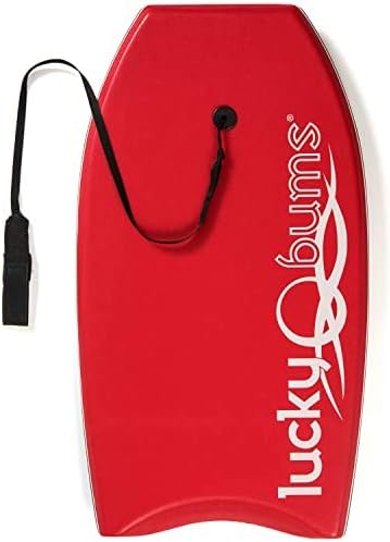 Lucky Bums Body Board with EPS Core Slick Bottom and Leash for Kids and Adults, Blue, 33-inch