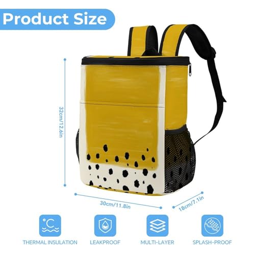 Sac à dos isotherme étanche robuste en polyester jaune et noir