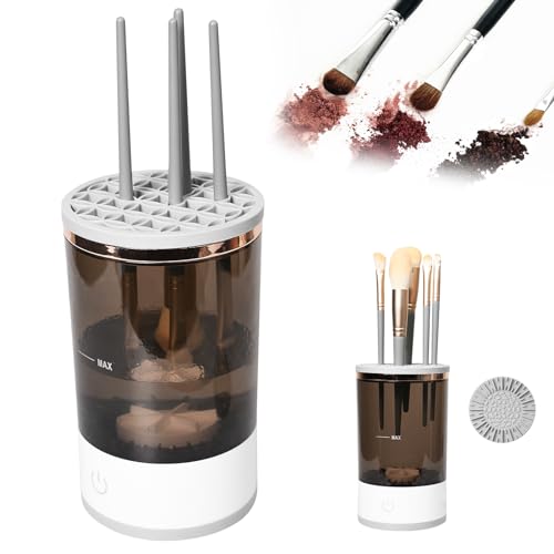Pumwoy Limpiador de Brochas de Maquillaje, Limpiador Eléctrico de Brochas de Maquillaje, Limpiador de Brochas de Maquillaje Automático Máquina Limpiadora de Brochas de Maquillaje Eléctrica