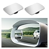 2PCS Car Blind Spot Mirror,360° Rotatable HD Wide Angle Convex Mirror for See Blind Area,Universal Car Accessories Frameless Blindspot Mirror for Car,Van,SUV,Truck (Square)