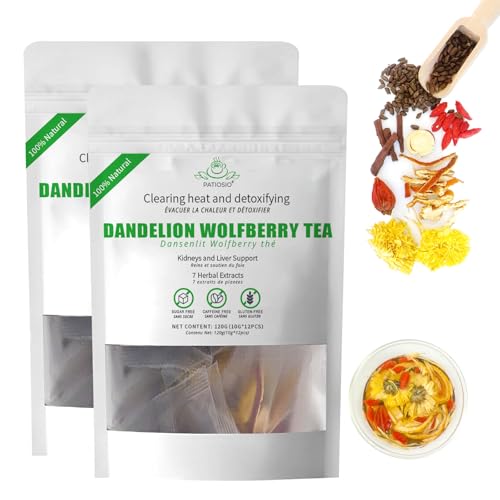 Dandelion Wolfberry Tea, Kidneys & Liver Health Tea with Seven He...