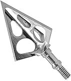 Muzzy One 100 Grain Machined Stainless Steel Ferrule 3-Blade Archery Broadhead, 3-Pack, Silver, .046' (283)