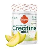 Creatina Creapure Monohidrato en Polvo | 320G | Sabor Melón | Aumento de Masa Muscular y Resistencia | Gran Solubilidad | 100% Vegana | Torafood