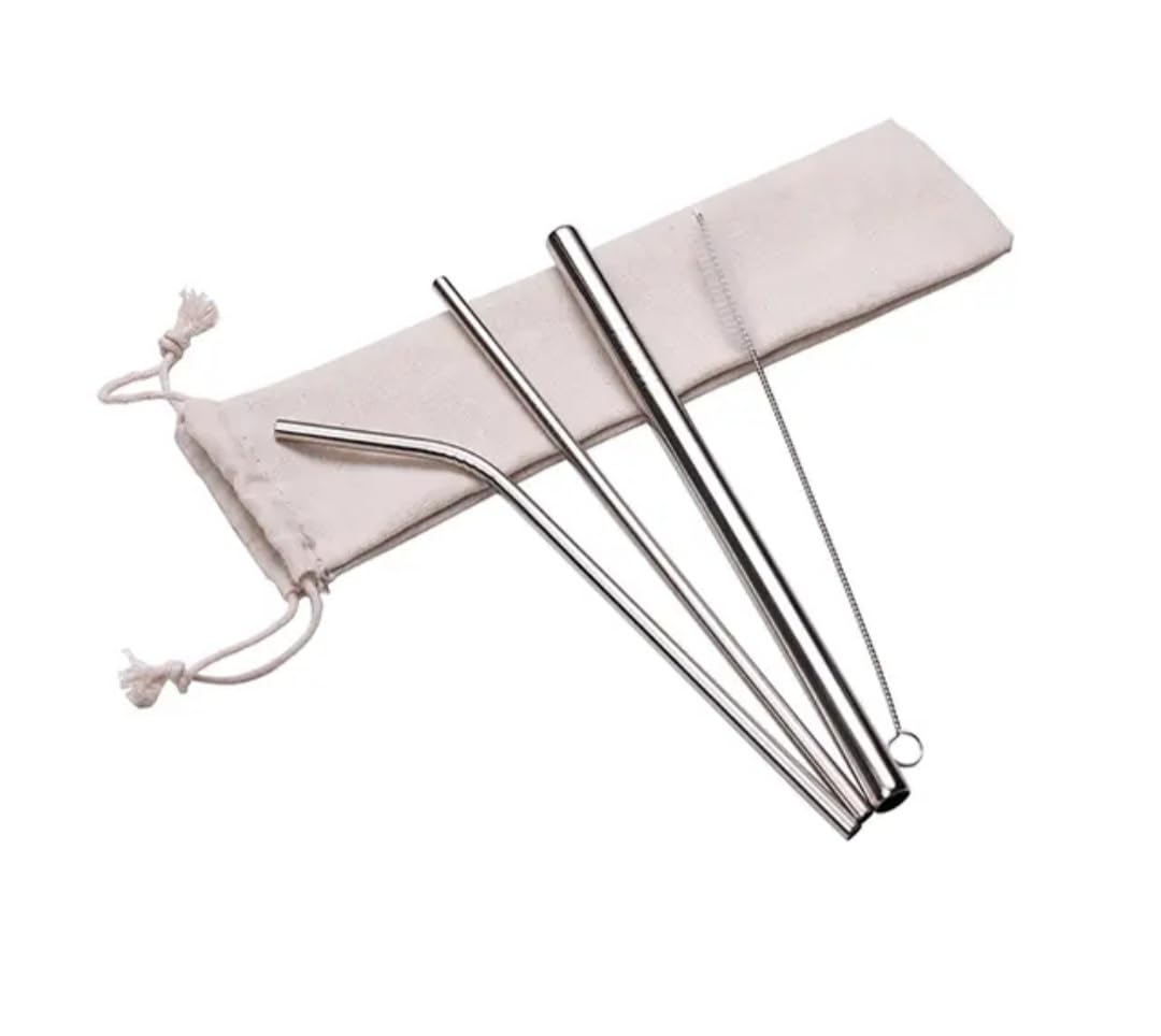 Cherry Wonder Stainless Steel Metal Straws | Reusable Straw for Drinking | Dishwasher Safe | Non Toxic Gifts (2 Bent + 2 Straight + 1 Brushes) (B0DDCR4RXT) Amazon Price History, Amazon Price Tracker