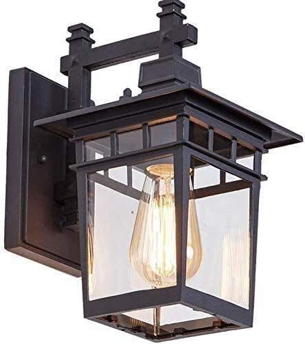 Support de lumière HLTYGWX en fonte d'aluminium et verre E27 pour l'éclairage de terrasse