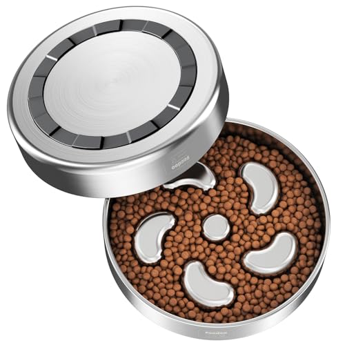 Freedom Ciotola anti Ingozzamento,Doppia Parete Inox,Grado Alimentare,Base In Silicone Antiscivolo,Contro Il Mangiare Troppo Velocemente,Adatto a Cani/Gatti Piccoli-Medi,Avabile In Lavastoviglie