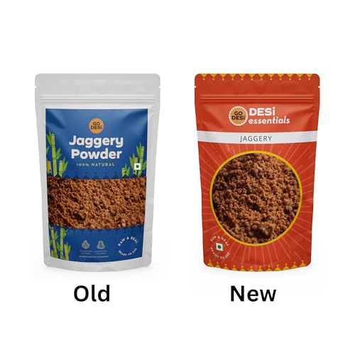 Image of GO DESi Jaggery Powder 1 Kg, Gur, Gud, Pure and Natural, 2 x 500 g (Pack of 3)