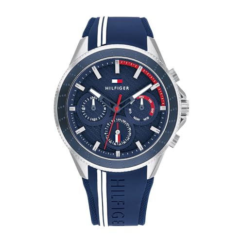 Imagen de Tommy Hilfiger Reloj Analógico de Cuarzo Multifunción para Hombre con Correa de Silicona Azul 1791859
