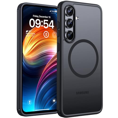 TOCOL für Samsung Galaxy S24 FE Hülle für Magsafe Schutz in Militärqualität Stoßfest Kratzfest Handyhülle für Galaxy S24 FE 5G Case Schwarz