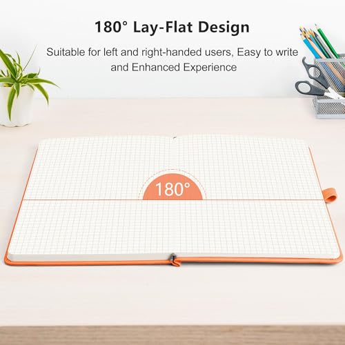 Image of RETTACY Graph Grid Paper Notebook, 192 Pages, A5 Size (5.7'' x 8.3'')
