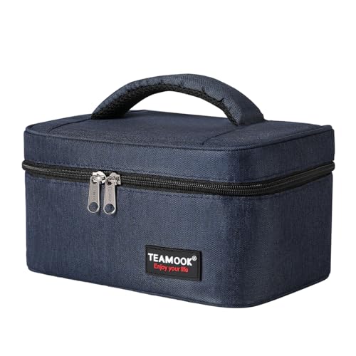 Image of TEAMOOK Lunch Bag Insulated Lunch Box for Adults Men and Women,Leakproof Waterproof Cool Bag with Soft Handle 6 cans Navy Blue