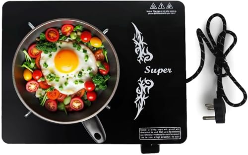 Image of 2000W Infrared Cooktop Hot Plate with Steel Grill Rack, Button Control, Overheat Protection, 3 Preset Cooking Modes - Quick Fry, Soup & BBQ