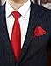 PenSee Men's Red Tie Set Solid Pure Color 3.15