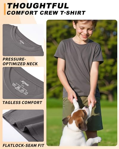 Image of Boys Shirts Athletic Dry Fit Neon T Shirts Short Sleeve Kids Youth Moisture Wicking Quick Dry Sports Training Performance Tee
