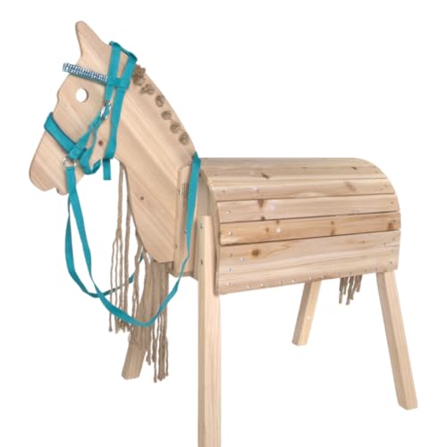 PFIFF 103126 Trensenzaum „Lotty“ für Spiel- & Holzpferde, Spieltrense, Trense für Spielpferd, Einheitsgröße, Türkis