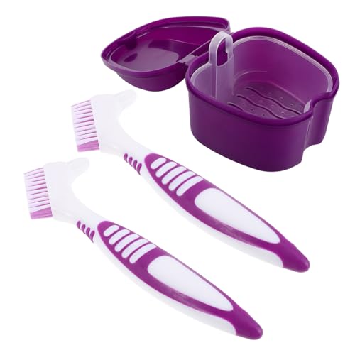 CONGARTENO Igiene Protesi Dentaria Portatile con Spazzolino Doppia Faccia e