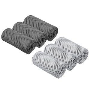 PATIKIL Cooling Towel 40″x12″, 6 Pcs Ice Towel for Neck and Face, Soft Breathable Chilly Sweat Absorbing for Yoga Sports Camping Fitness, Dark Gray/Light Gray