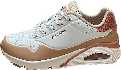 Skechers Skechers Women's Trainers, White Durabuck Coral TPU Tan Trim, 6.5